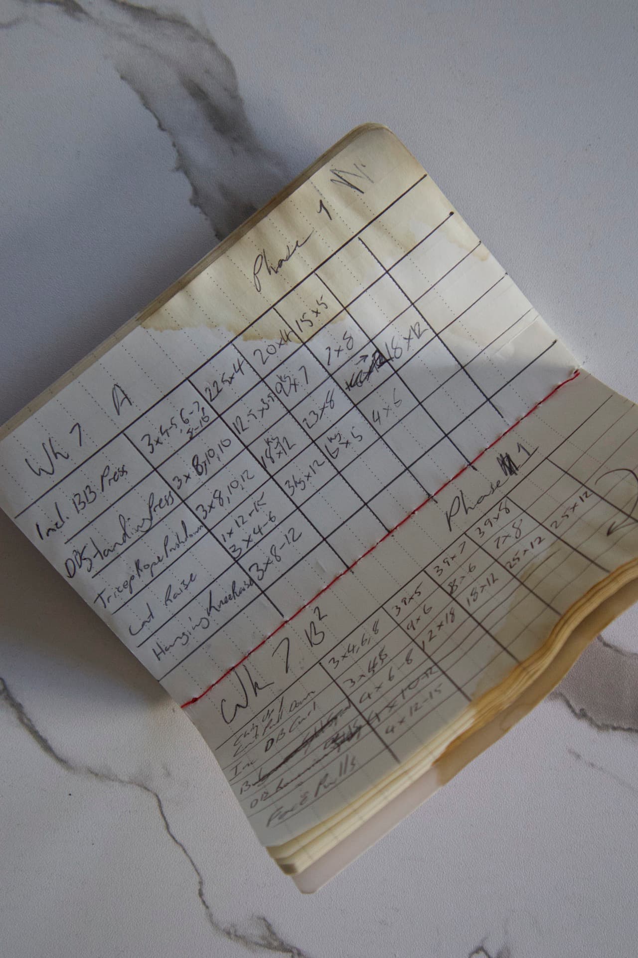 GZCLP logbook showing T1/T2/T3 tier workout tracking